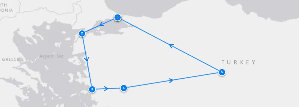 Turkey Adventure route map