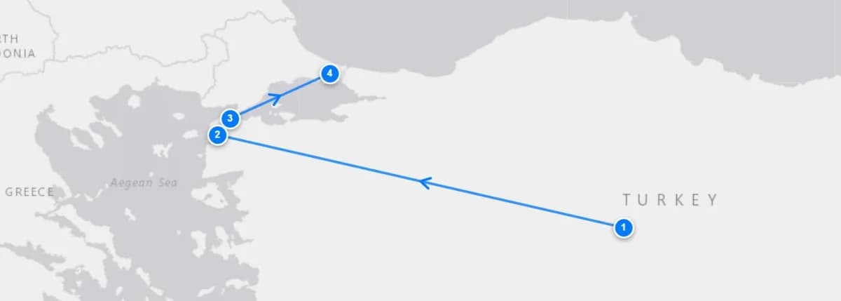 Cappadocia To Gallipoli & Troy route map
