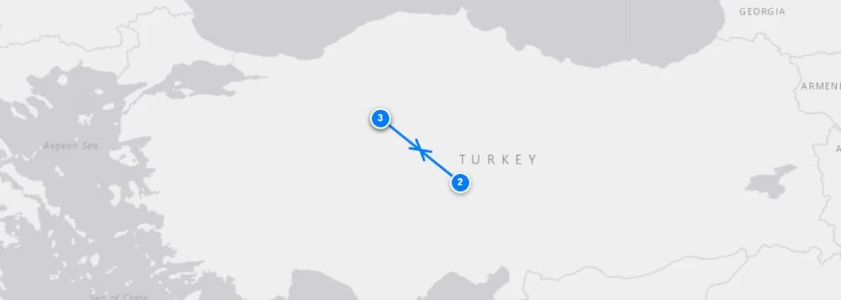 Cappadocia From Ankara route map