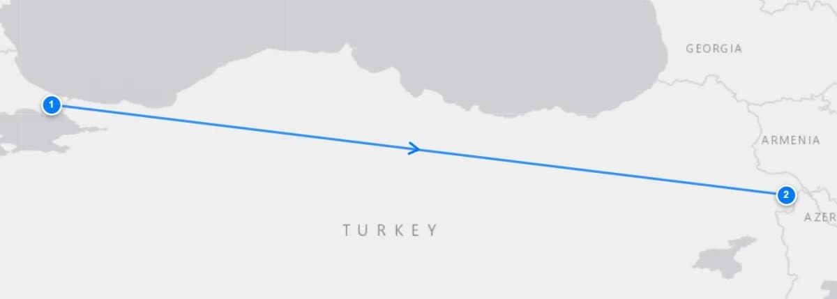 Istanbul To Mount Ararat And Ani route map