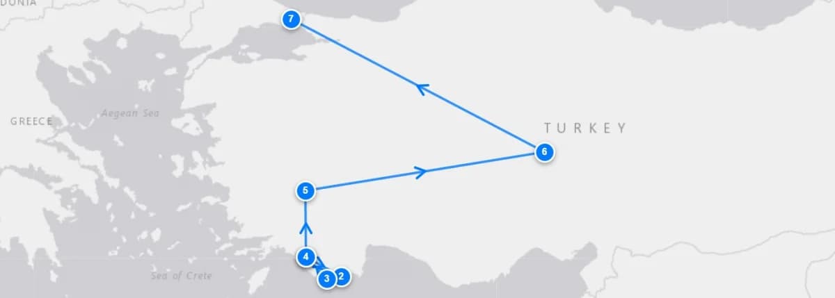 Magical Turkey route map