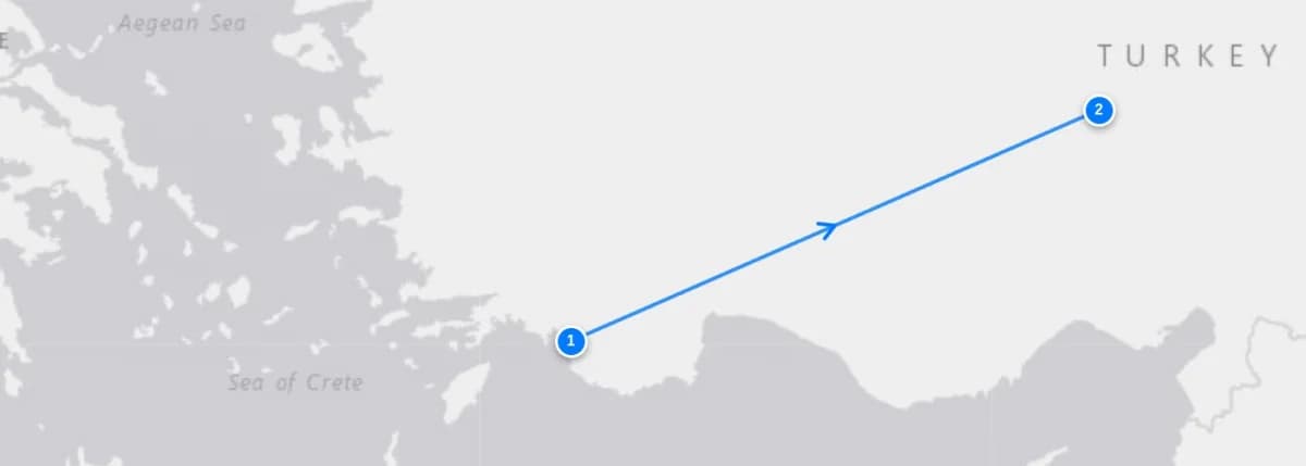 Yacht Charter Fethiye Cappadocia route map